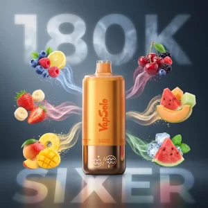 VapSolo SIXER 6in1 180K S7 Blue Razz Lemonade Cherry Berry Strawberry Banana Triple Melon Peach Mango Pineapple Watermelon Ice