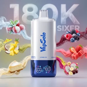 VapSolo SIXER 6in1 180K S8 Lychee Ice Cheesecake Pina Colada Mixed Berry Dragonfruit Banana Cherry Strawberry Watermelon